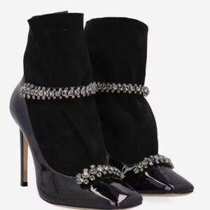 Jimmy Choo Crystal Suede Booties